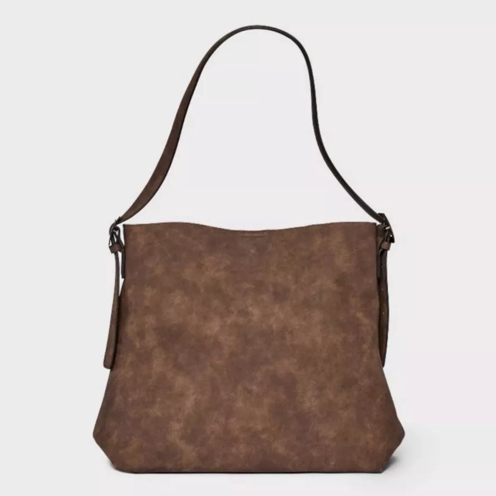 NWT - Brown Suede Slouchy Bucket Bag - Universal Thread